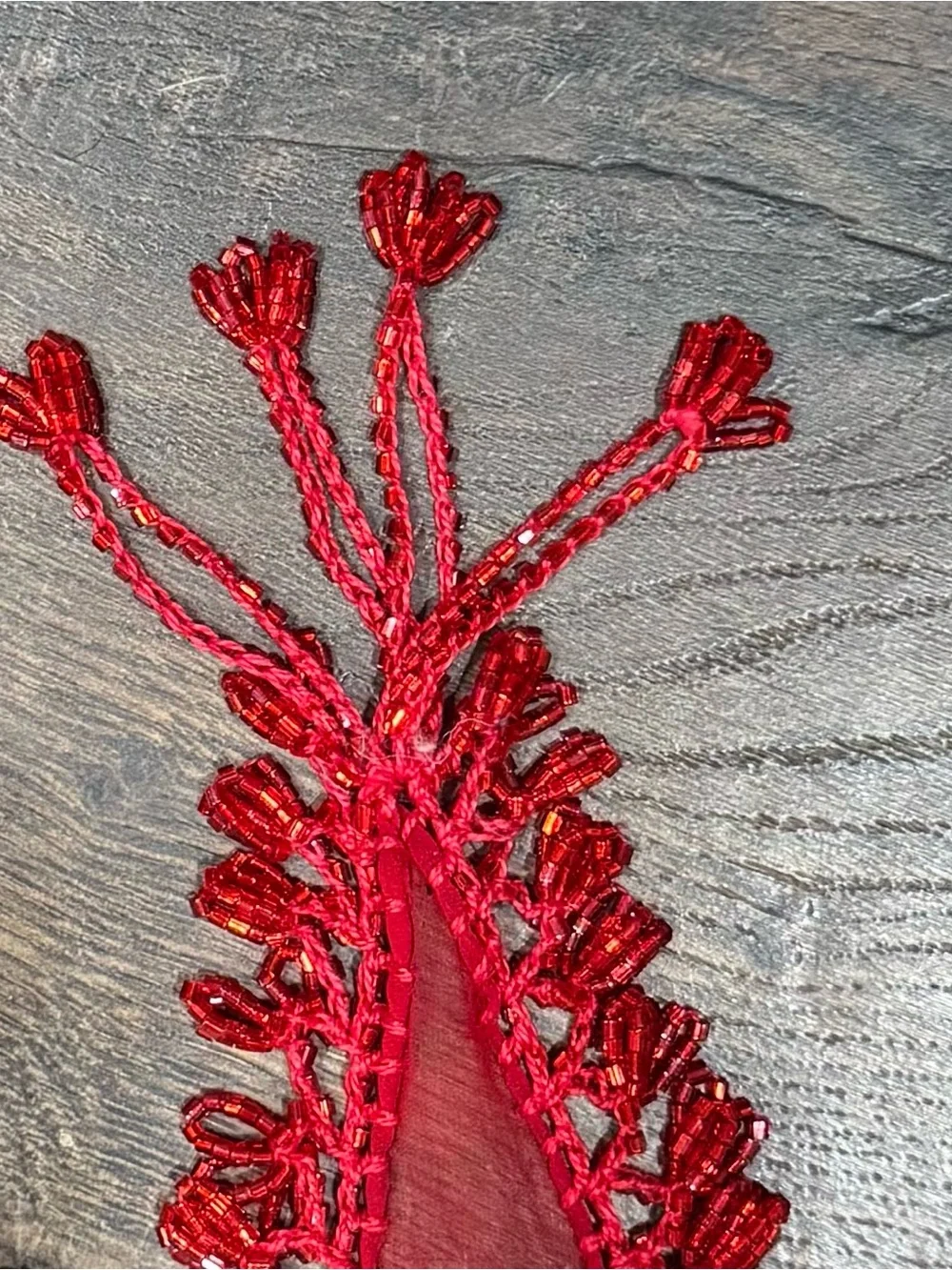 Red Egyptian Beaded Scarf